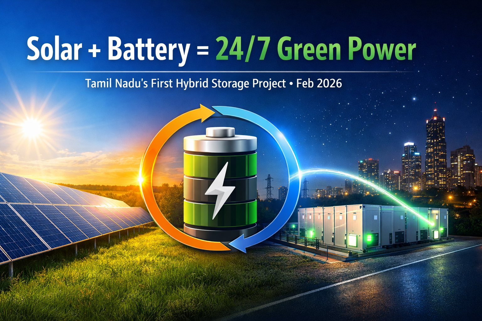 Tamil Nadu Launches First Solar-Plus-Battery Project to Deliver 24/7 Green Power