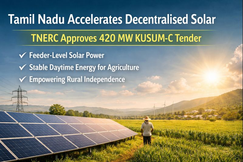  Tamil Nadu Pushes Decentralised Solar as TNERC Approves 420 MW KUSUM-C Tender